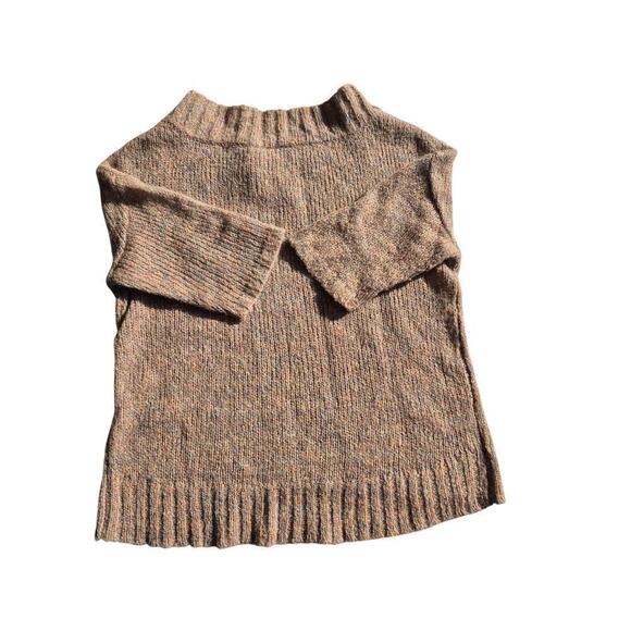 LOFT M Lightweight Heathered Neutral Beige Half Sleeve Mohair Blend Sweater - Picture 9 of 9